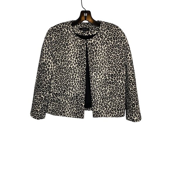 ANN TAYLOR WOMEN'S JACQUARD ANIMAL PRINT STATEMENT JACKET SZ S - Picture 1 of 5